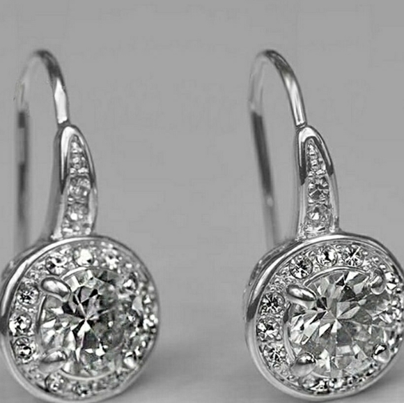 Cz earring in sterling silver - Picture 1 of 1
